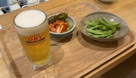 湯上りセット(生ビール1杯＋枝豆＋キムチ)