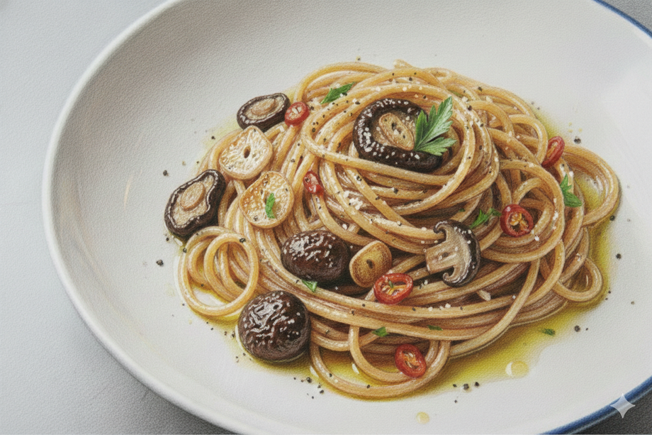 イタリアのキノコの王様ポルチーニ茸のパスタ