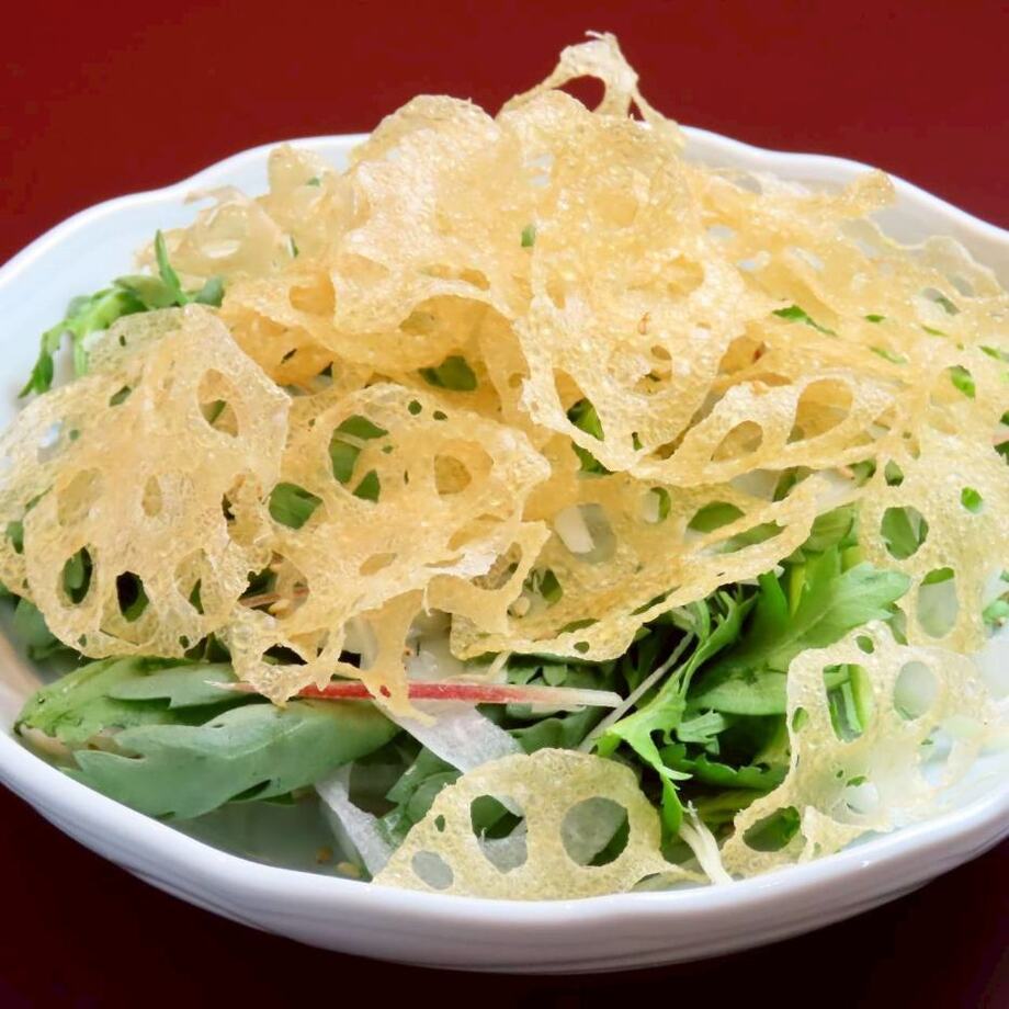 春菊とレンコンのサラダ