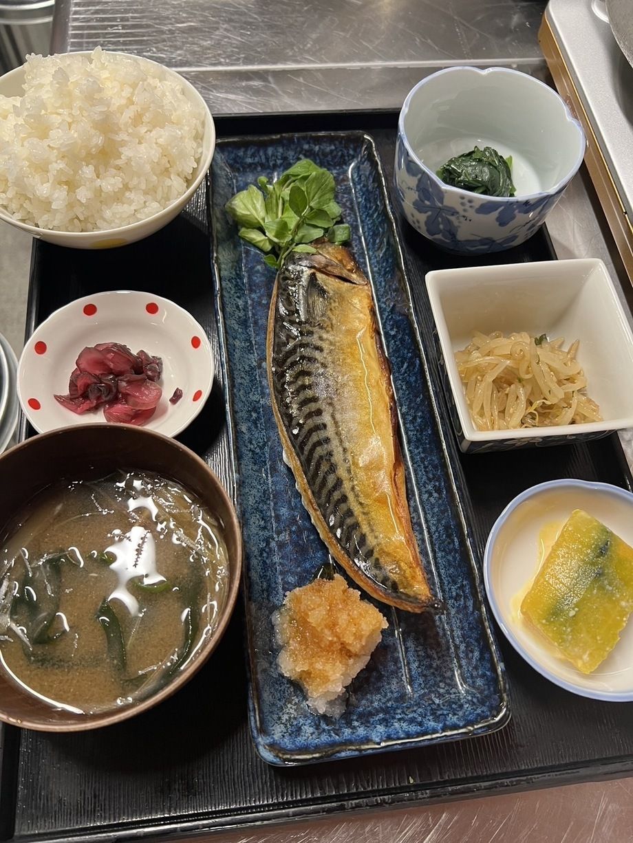 鯖文化干し焼き定食【grilled salted mackerel set meal】