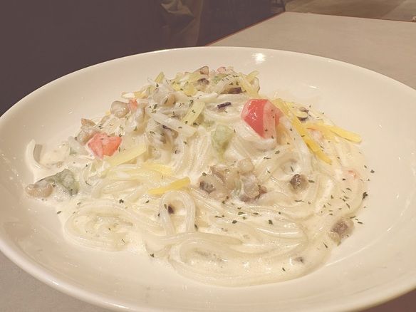 タコのわさびクリームパスタ