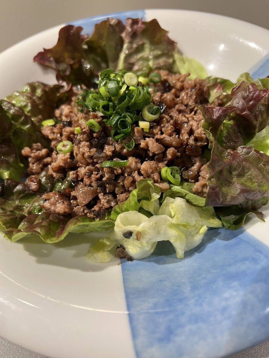 粗挽き牛肉の炒め物【stir fried coarse lay ground beef】