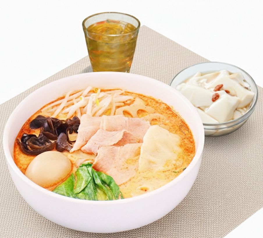 【週末限定】●9種の具だくさん麻辣湯＆台湾黒蜜豆花＆ドリンクセット