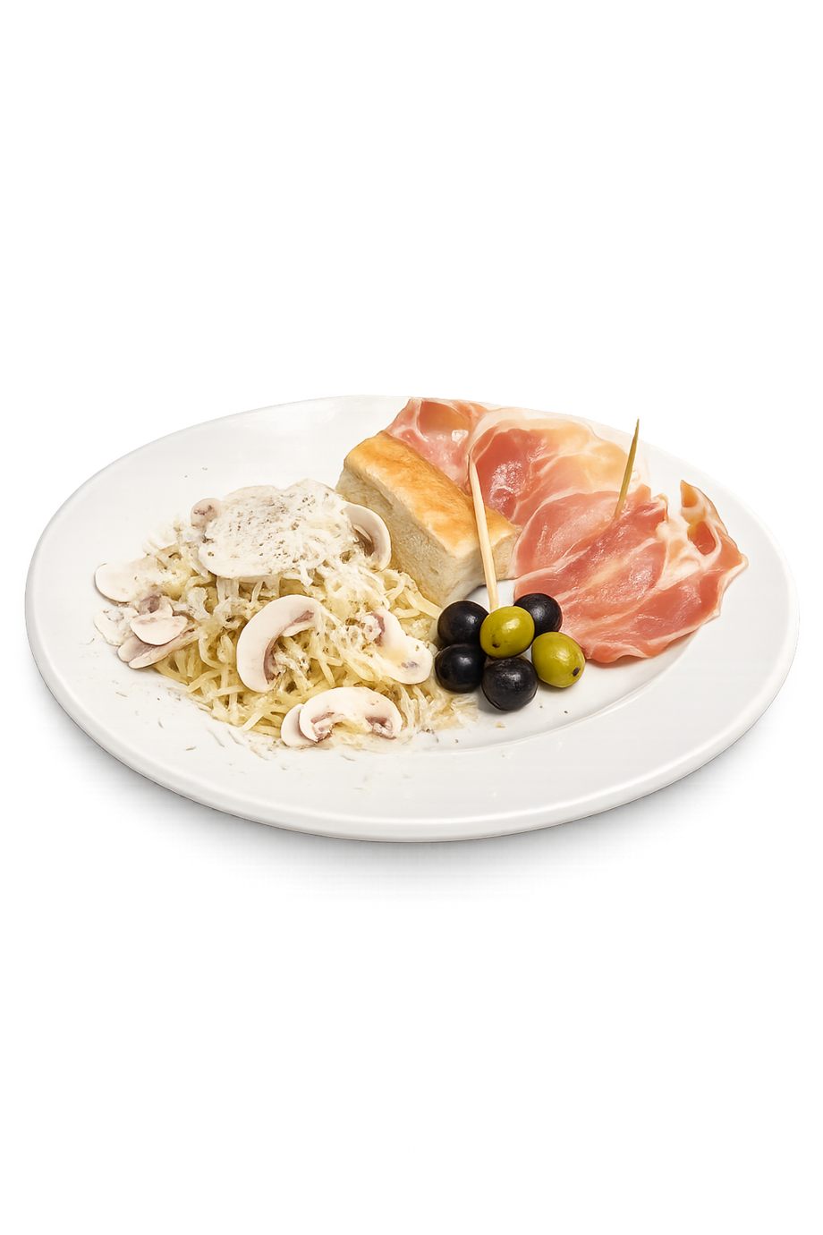 自家製サルシッチャのカルボナーラ（ハーフサイズ）×白ワイン×ハモンセラーノ×フォカッチャ