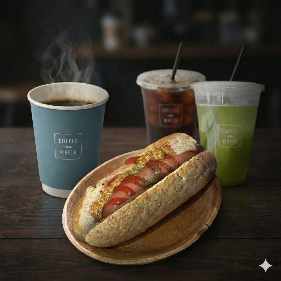 全粒粉パンのホットドック