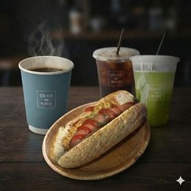 全粒粉パンのホットドック