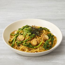 ホタテと菜の花の焦がし醤油バター