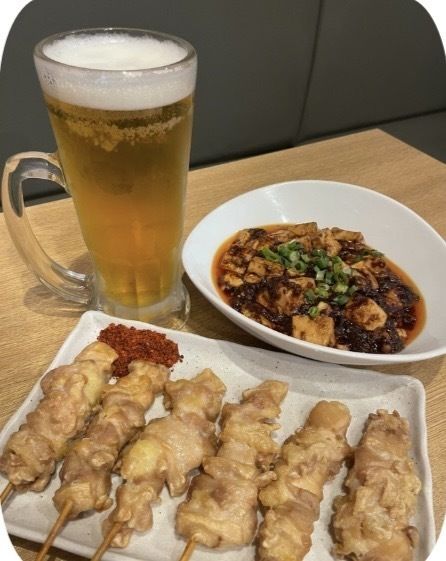 晩酌Bセット（ドリンク・麻婆豆腐・もも串揚げ２本）