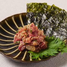 旬の鮮魚のなめろう　韓国のり付き