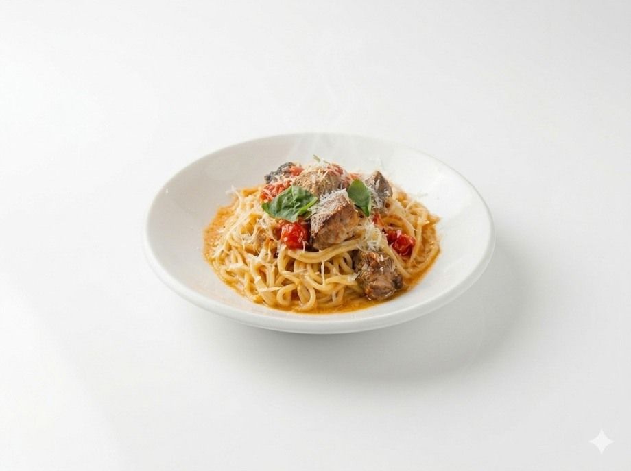 【ランチ】東京産茄子と豚肩を煮込んだアッラノルマ＋フォカッチャ