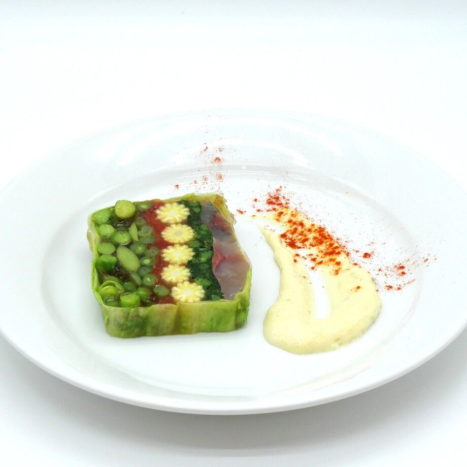 春の野菜とアジのテリーヌ