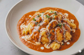 オムライス・トマトクリーム(山口県出雲ファームのグルテンフリー米玉子使用)