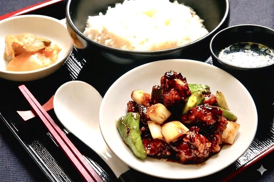 鶏肉の特製味噌だれ回鍋肉定食（1380）