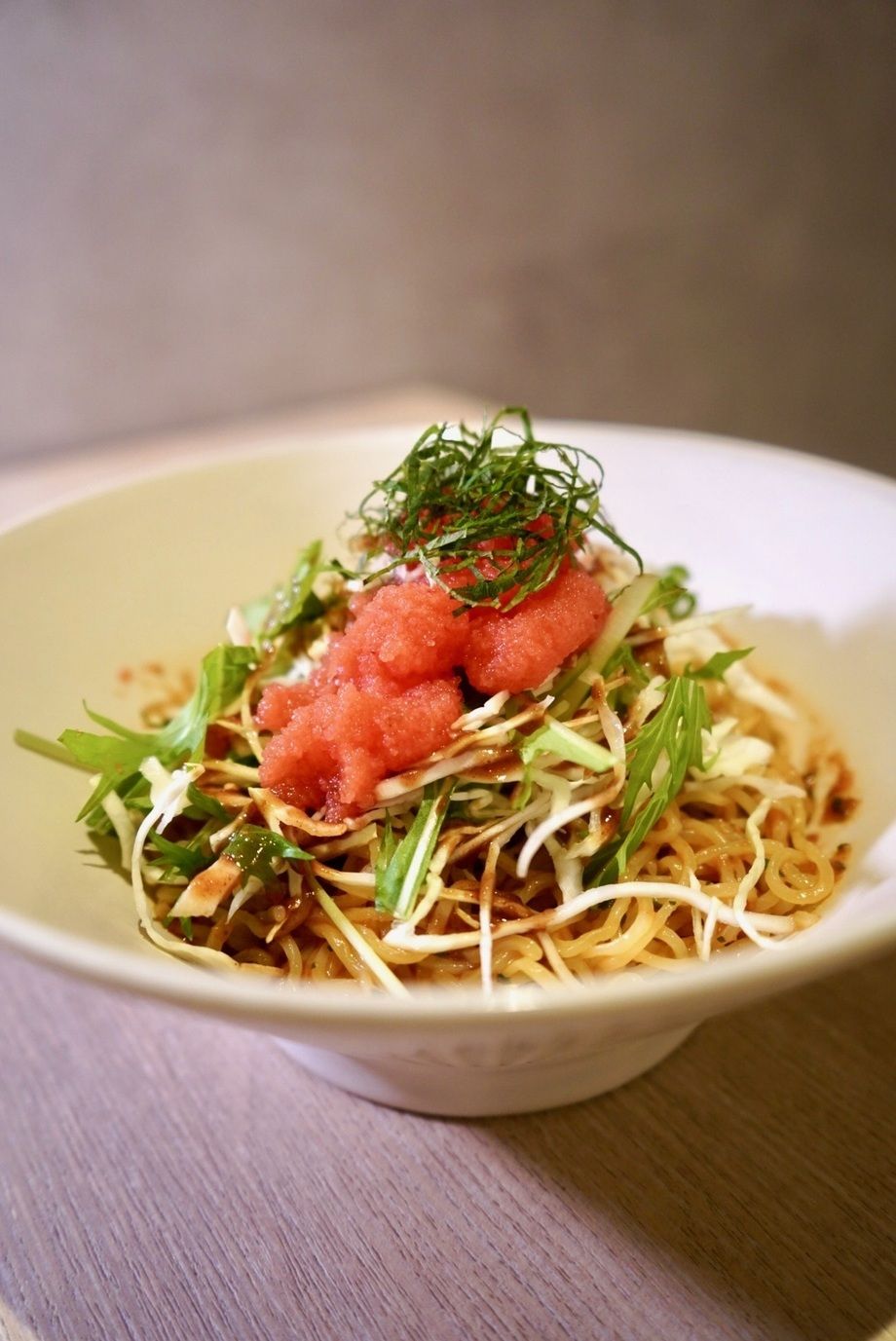 ✨New冷麺✨たっぷり明太子の大葉ジェノベーゼトマトの爽やか冷麺