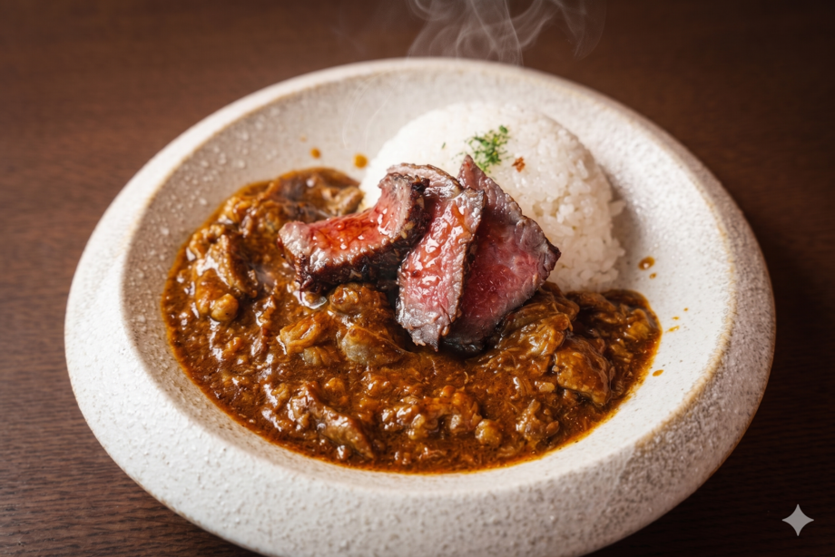 極上牛スジカレー 和牛ステーキのせ 50g