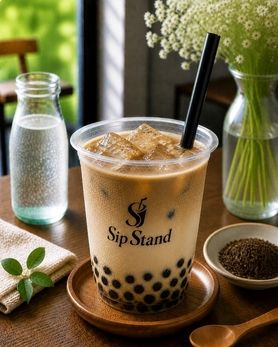 タピオカほうじ茶ラテ