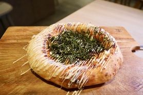 【濃厚明太×爽やかシソ🌿】どっさり海苔の「無限やみつき明太子ピザ」🍺✨