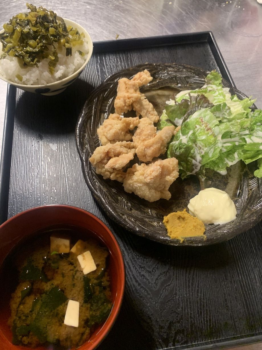 高菜ご飯とから揚げ5個定食