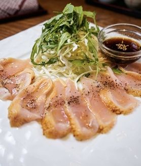 鹿児島風 種鶏むね肉のたたき 〜極薄カルパッチョ仕立て〜