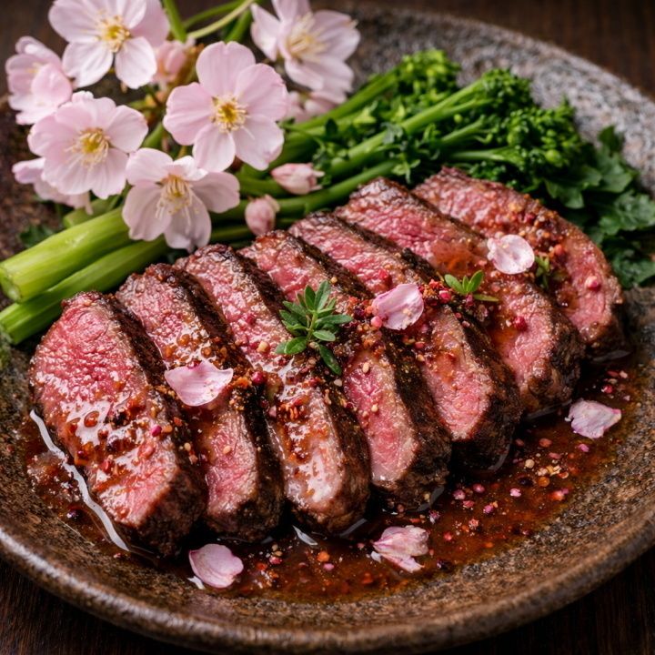 和歌山県産 鹿肉のロースト 桜胡椒ソース ～春の香りをまとった赤身の旨み～（2,618円）