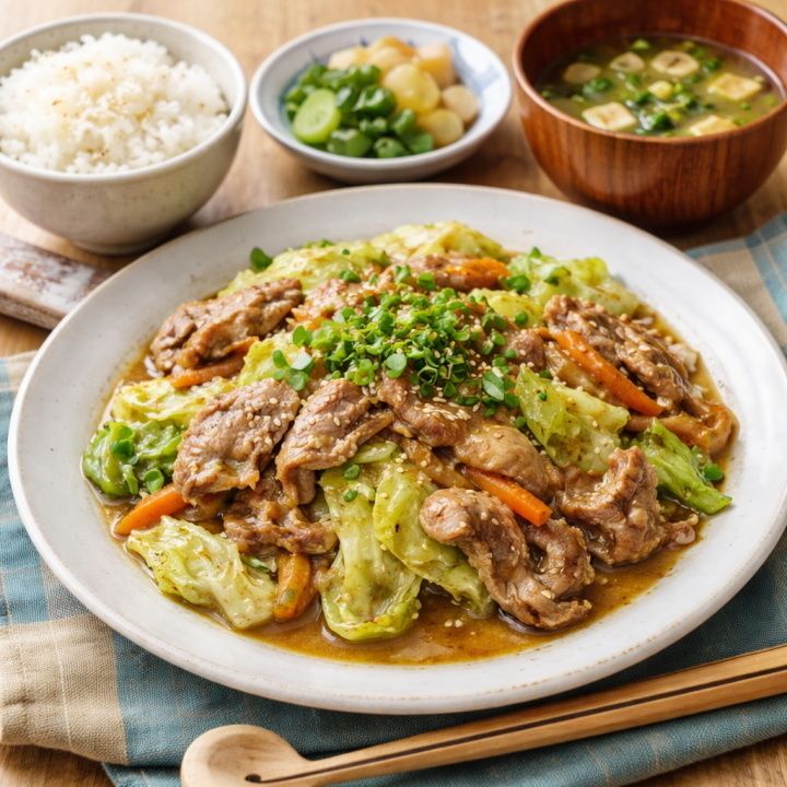 【ジビエ飯】猪肉と春キャベツの味噌バター炒め定食（1,480円）