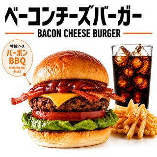 ベーコンチーズバーガー　