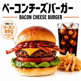 ベーコンチーズバーガー　