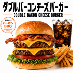 ベーコンダブルチーズバーガー
