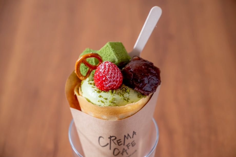 抹茶といちごの和クレープ