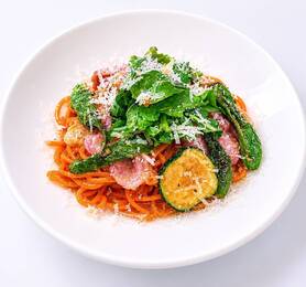 熟れ鮨熟成の生ハムと東京産グリル野菜のバルサミコソース