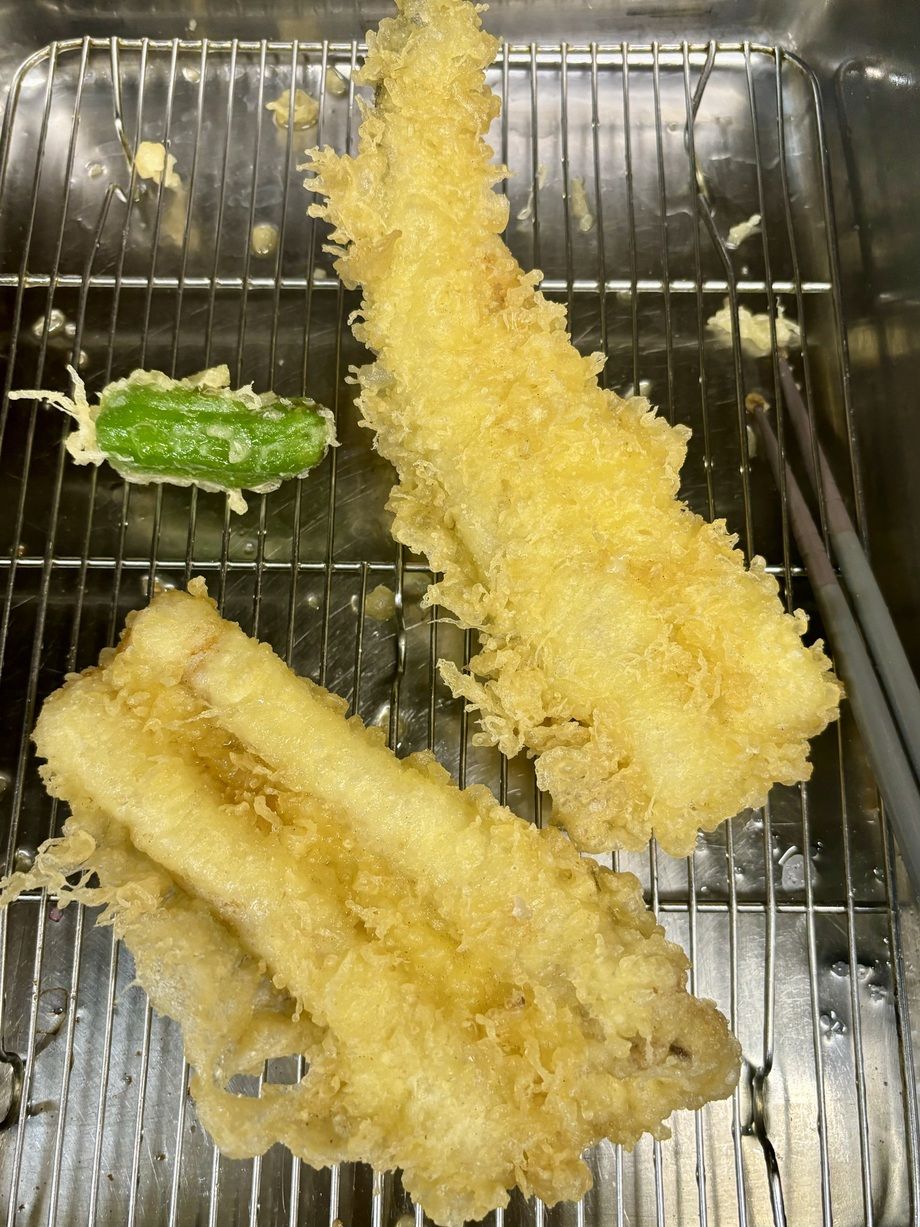 キスと穴子の天丼