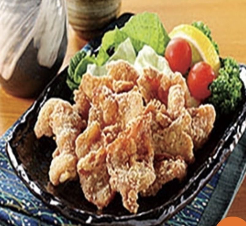 パリパリの鶏皮の唐揚げ
