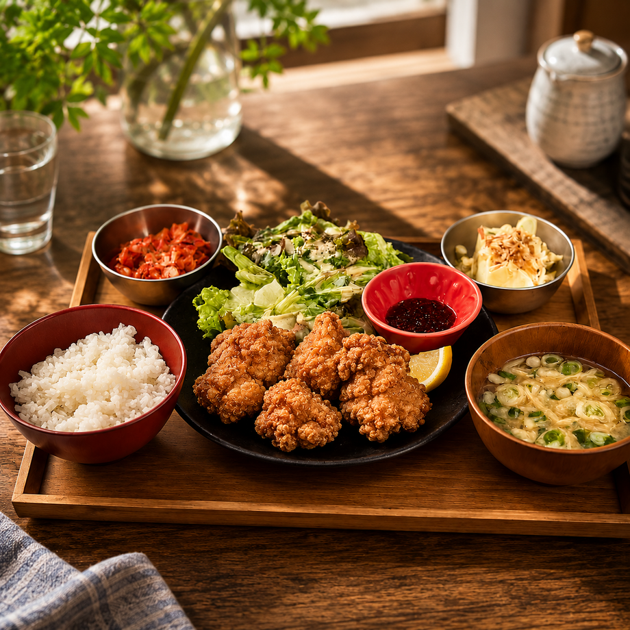 増やせる⁉️唐揚げ定食（1200）