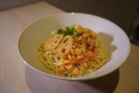 🌽極旨コーンポタージュの冷製まぜそば 🌽lunchセット