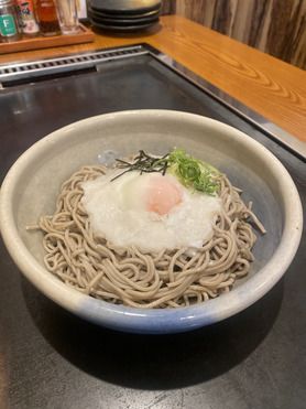 冷やし温玉とろろ蕎麦