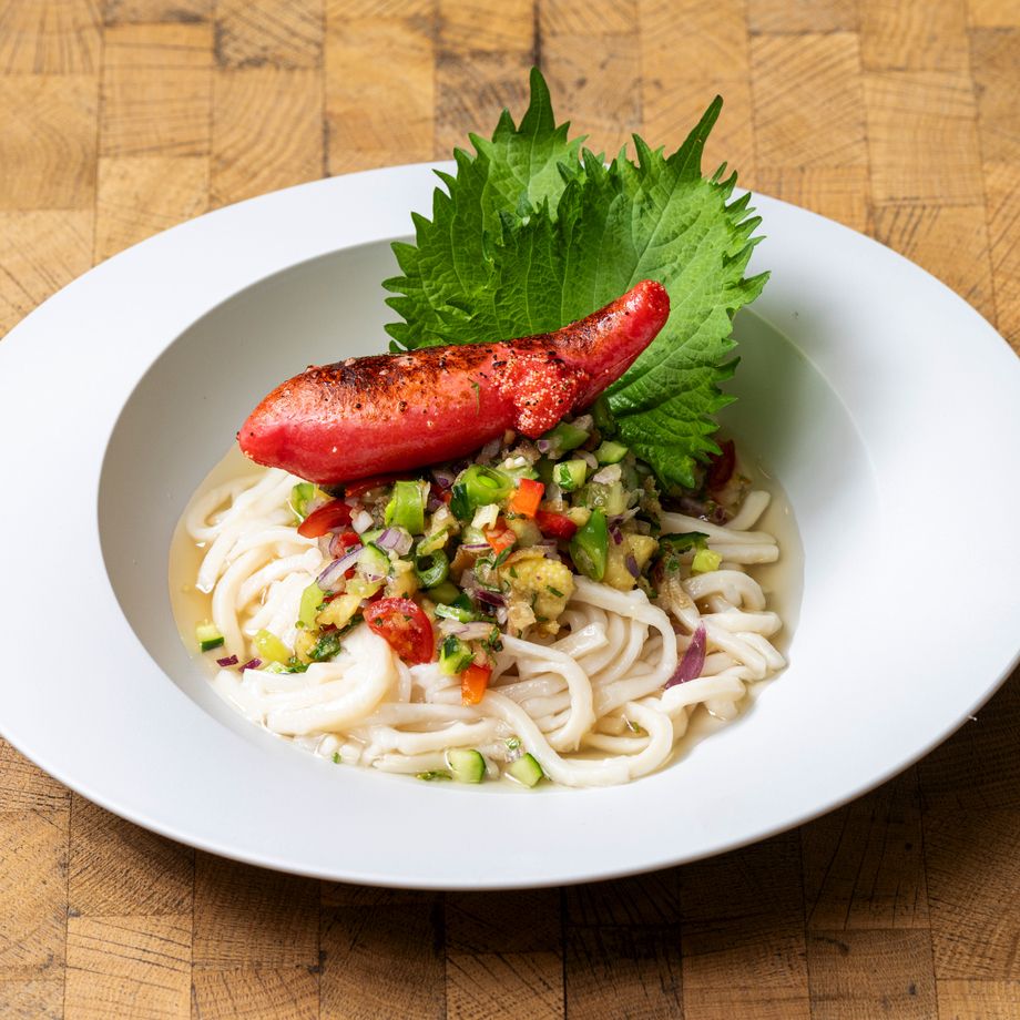 冷製！贅沢丸ごと一本明太おろし玄米うどん