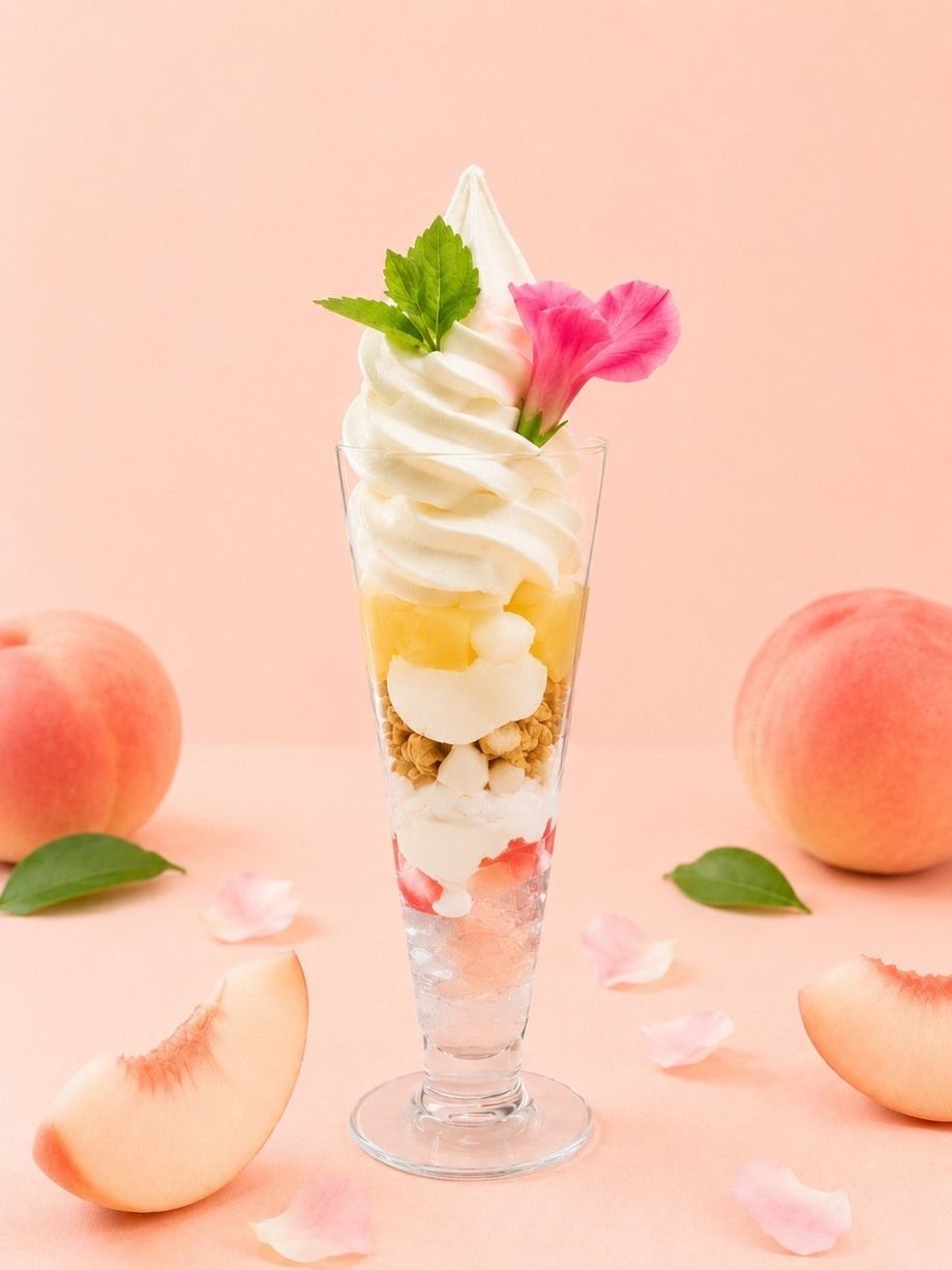【季節限定】桃とソフトクリームぱるふぇ