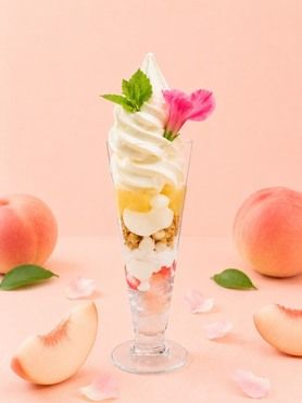 【季節限定】桃とソフトクリームぱるふぇ