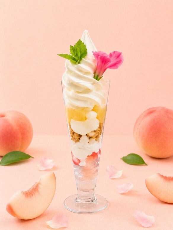 【季節限定】桃とソフトクリームぱるふぇ