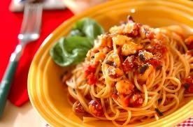 魚介のベスビオパスタ🌶️（オーガニックルイボスティー付き🎵）