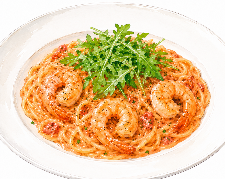 プリプリえびの🦐トマトクリームパスタ