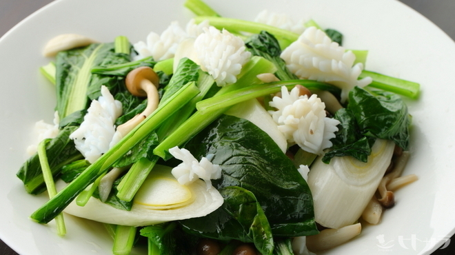 花いかと青菜の炒め