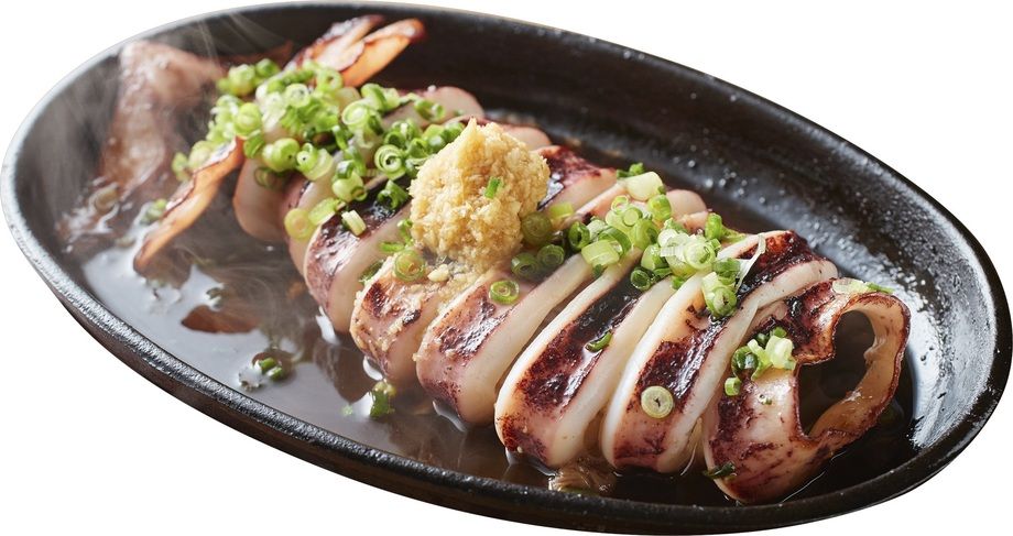 スルメイカの 肝醤油 鉄板焼き