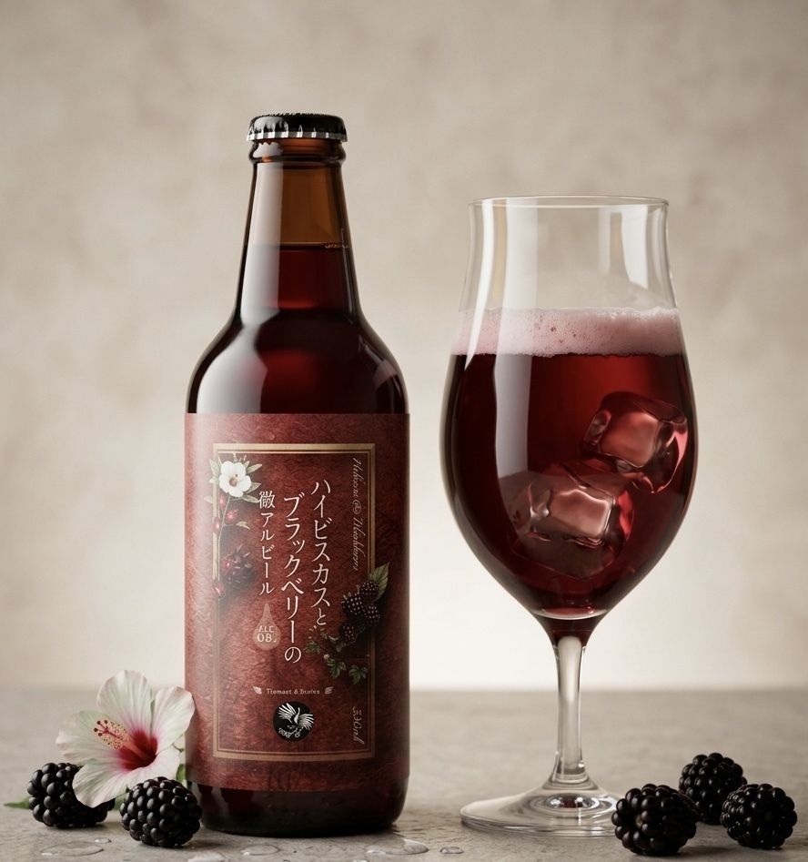 【✨️伊太バルエリアのみ🍻】 ✨数量限定クラフトビール✨ハイビスカスとブラックベリーの微アルビール半額