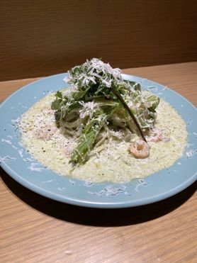 【今週の冷製パスタ】冷製ジェノベーゼクリーム〜エビと大葉〜