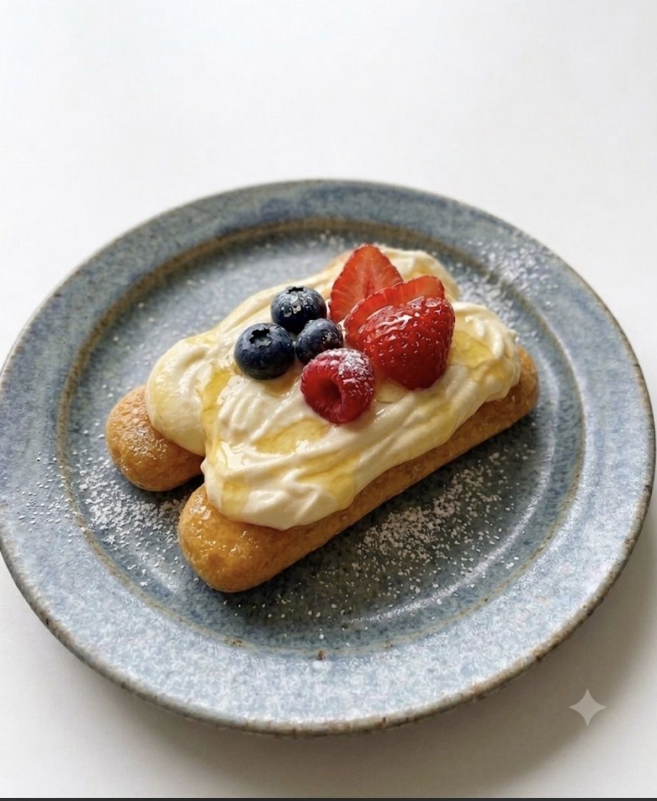 ミックスベリーのサヴォイアルディ・プレート🍓🫐🍰