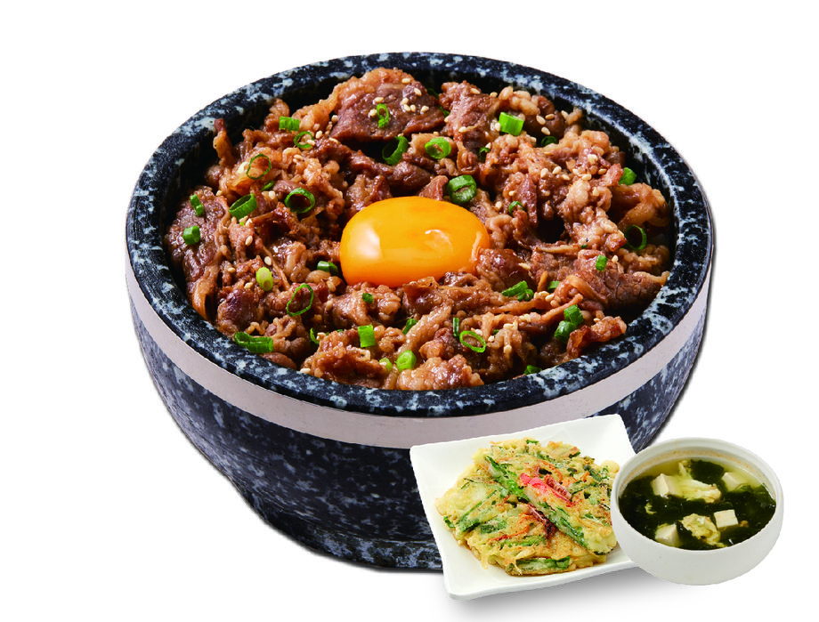 牛カルビ石焼ビビンバのチヂミセット
