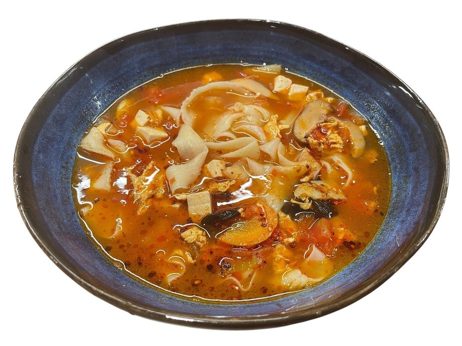 玉子入りトマト野菜スープ麺