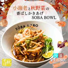 【秋限定】小海老と秋野菜の香ばしかき揚げSOBA BOWL