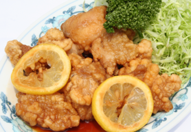 鶏唐揚げのレモン正油ソース